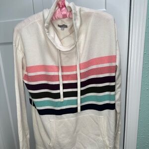 T by Talbots XS multicolored striped sweater with thumb holes